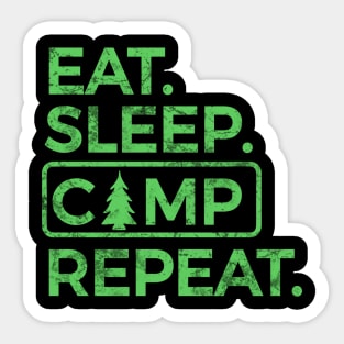 Eat Sleep Camp Repeat Sticker